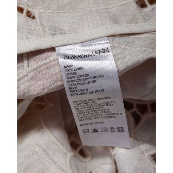 Zimmermann Bonita Floral-Print Broderie Anglaise Belted Mini Dress in Multicolor - Picture 5 of 5